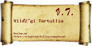 Világi Tertullia névjegykártya